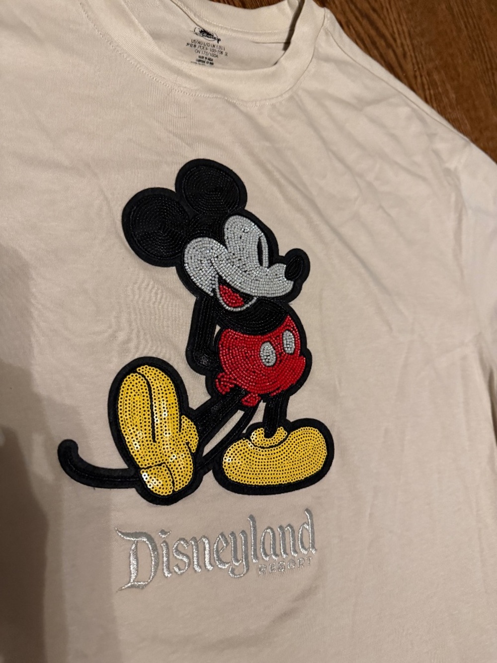 Disneyland Park Beige Beaded T shirt NWT